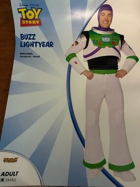 Disney Pixar Toy Story Buzz Lightyear Costume – Adult Small – w/ Box – 2 Piece